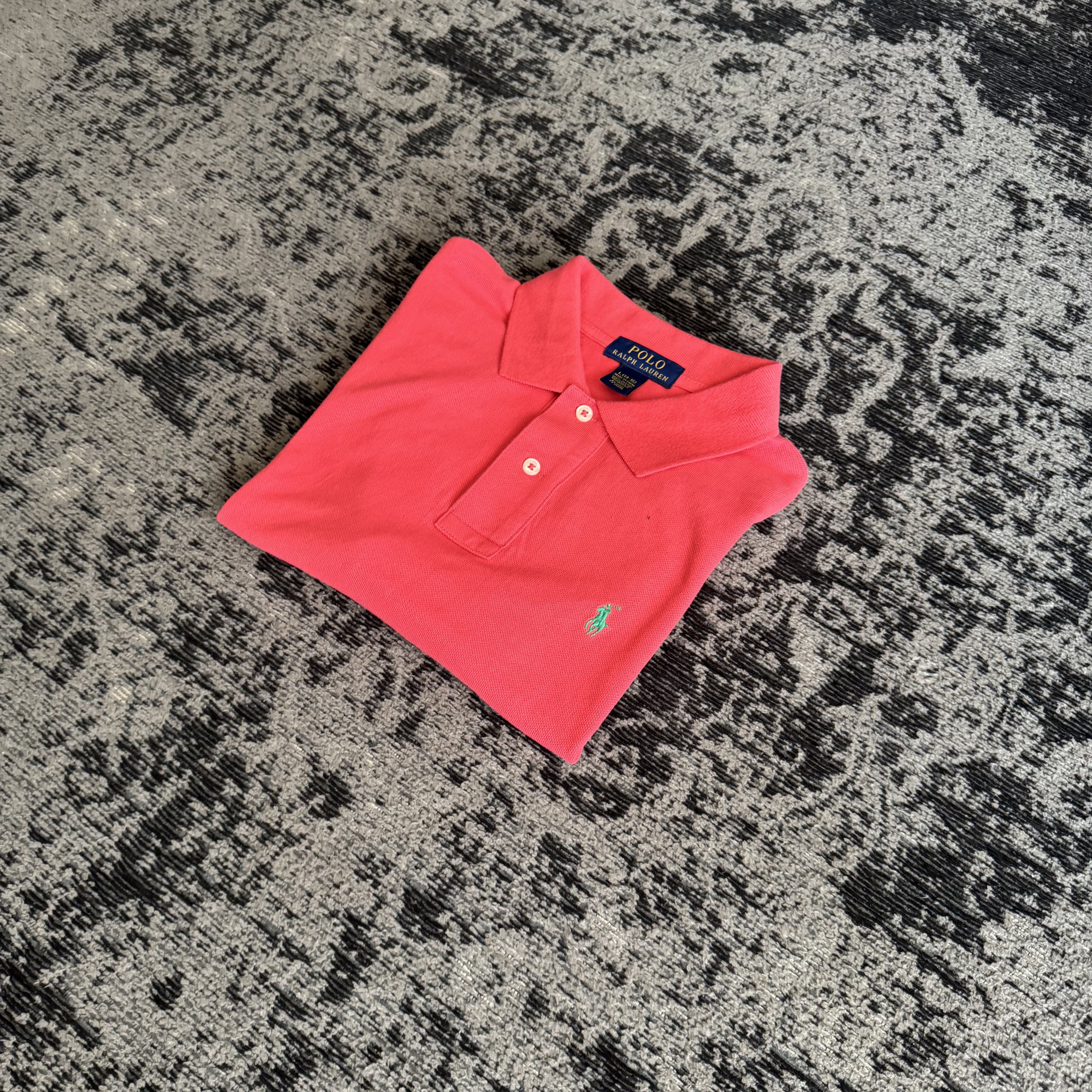Ralph Lauren Coral Pink Polo Shirt Youth L Adult S