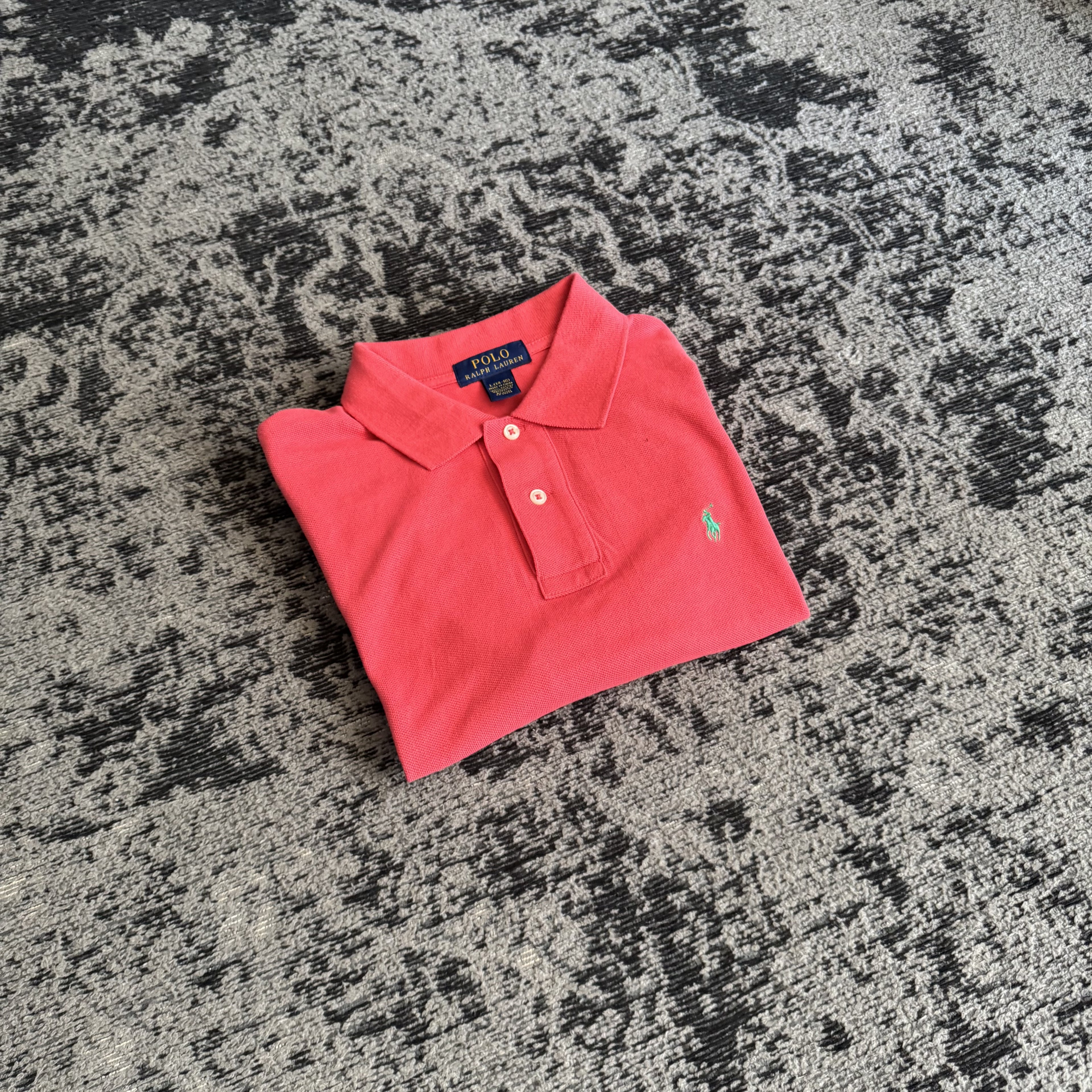 Ralph Lauren Coral Pink Polo Shirt Youth L Adult S