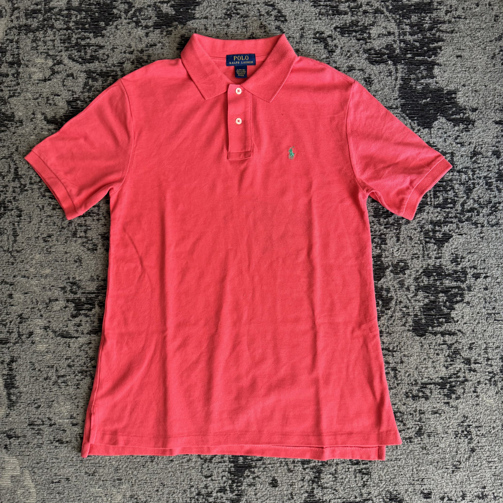Ralph Lauren Coral Pink Polo Shirt Youth L Adult S