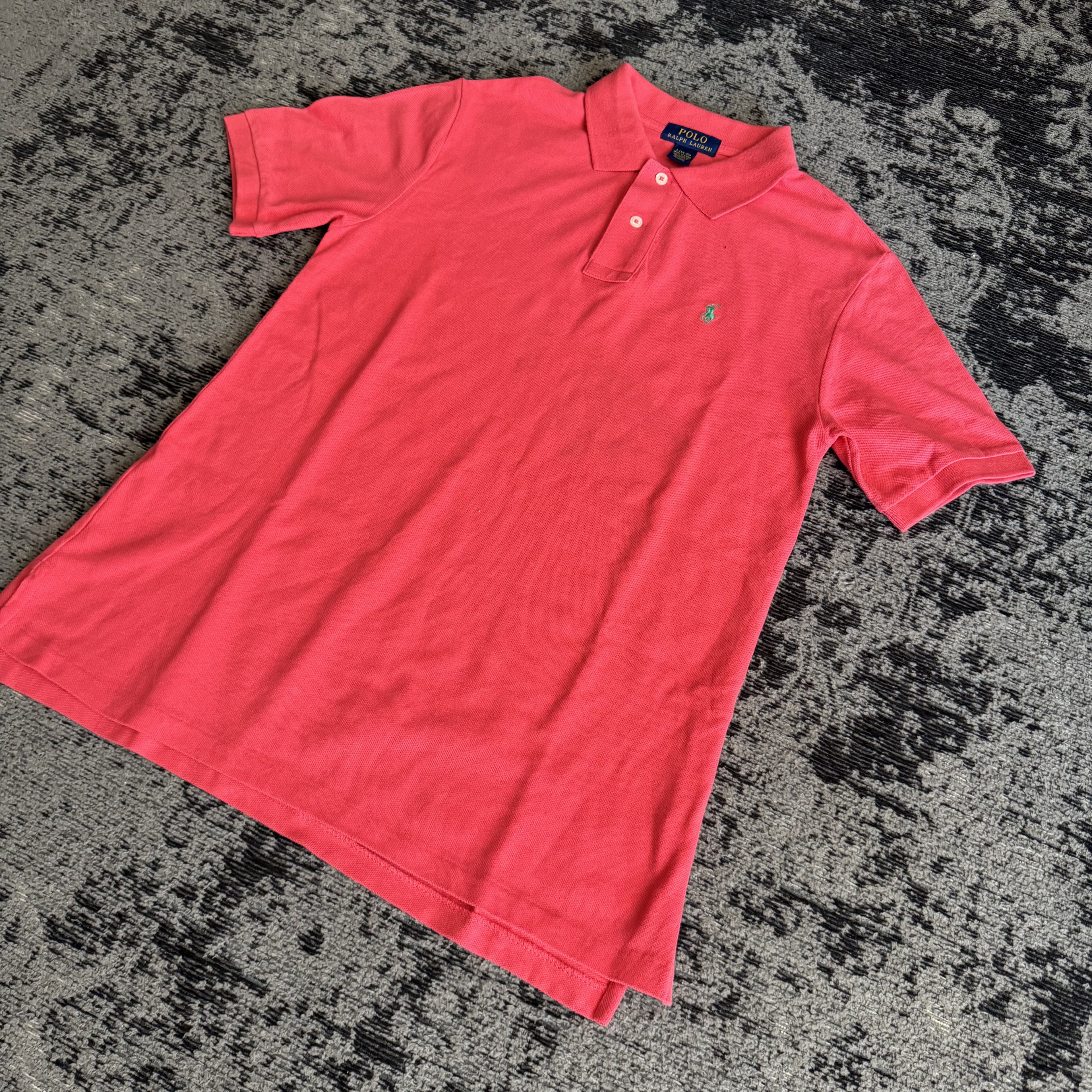 Ralph Lauren Coral Pink Polo Shirt Youth L Adult S