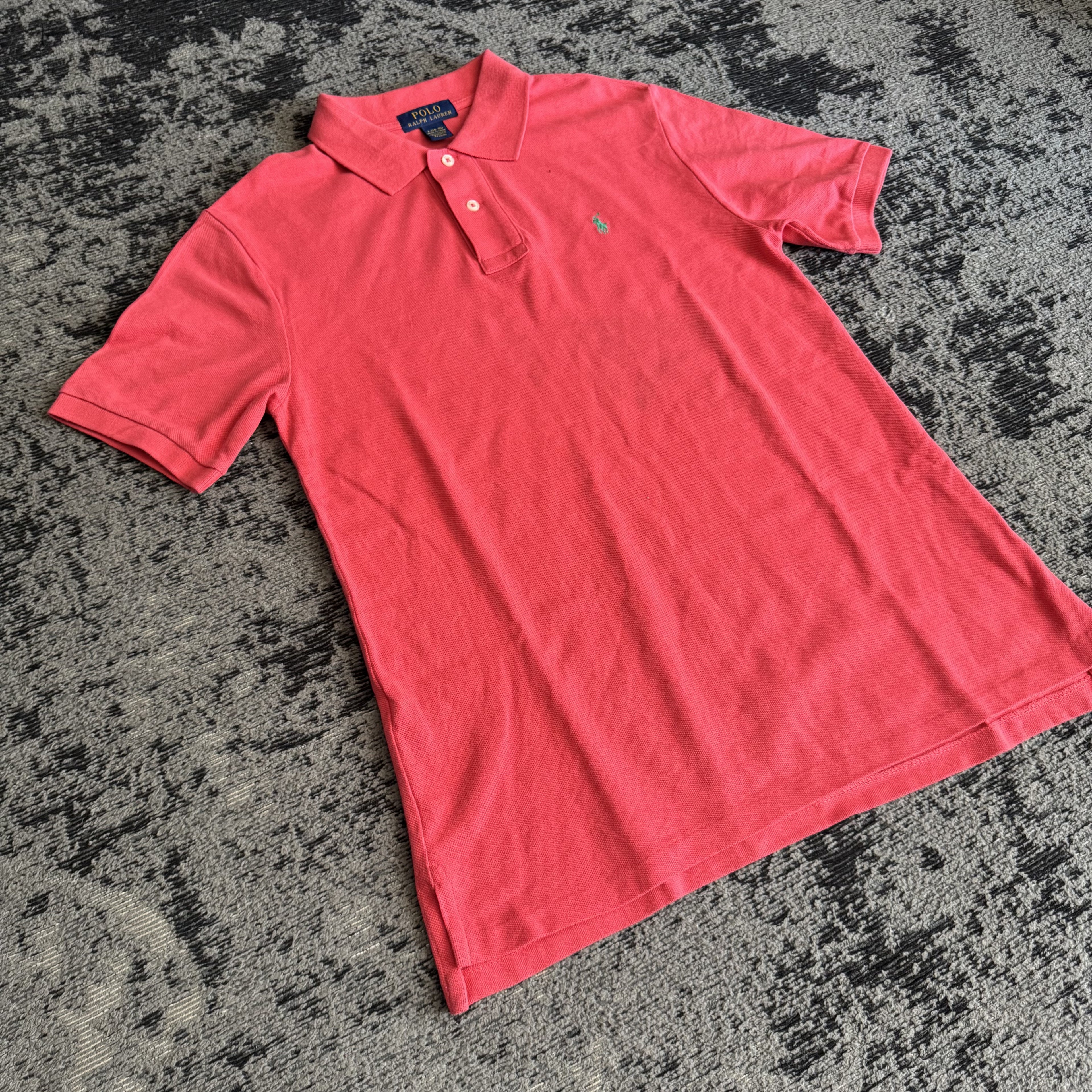 Ralph Lauren Coral Pink Polo Shirt Youth L Adult S