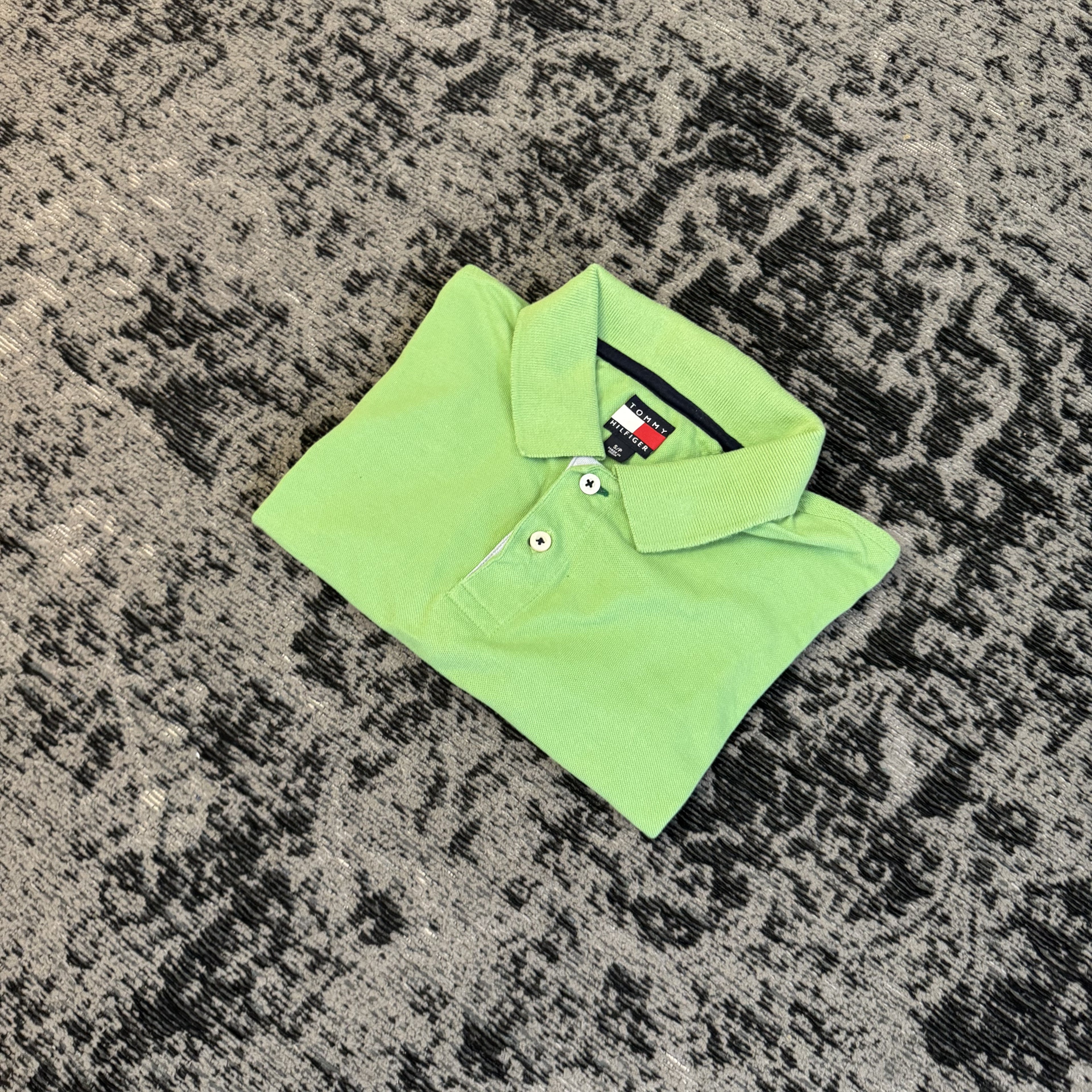 Tommy Hilfiger Lime Green Polo Shirt Size S
