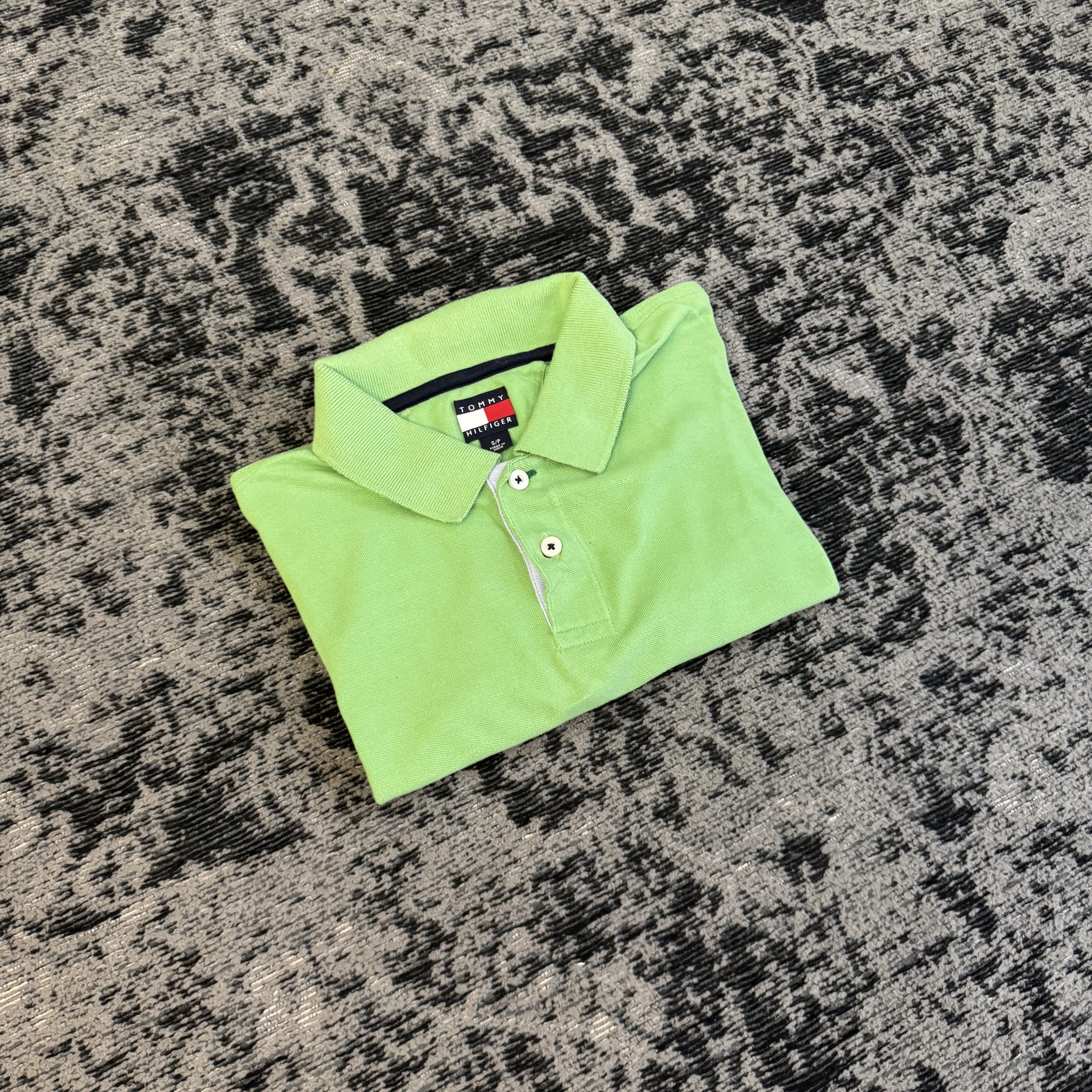 Tommy Hilfiger Lime Green Polo Shirt Size S