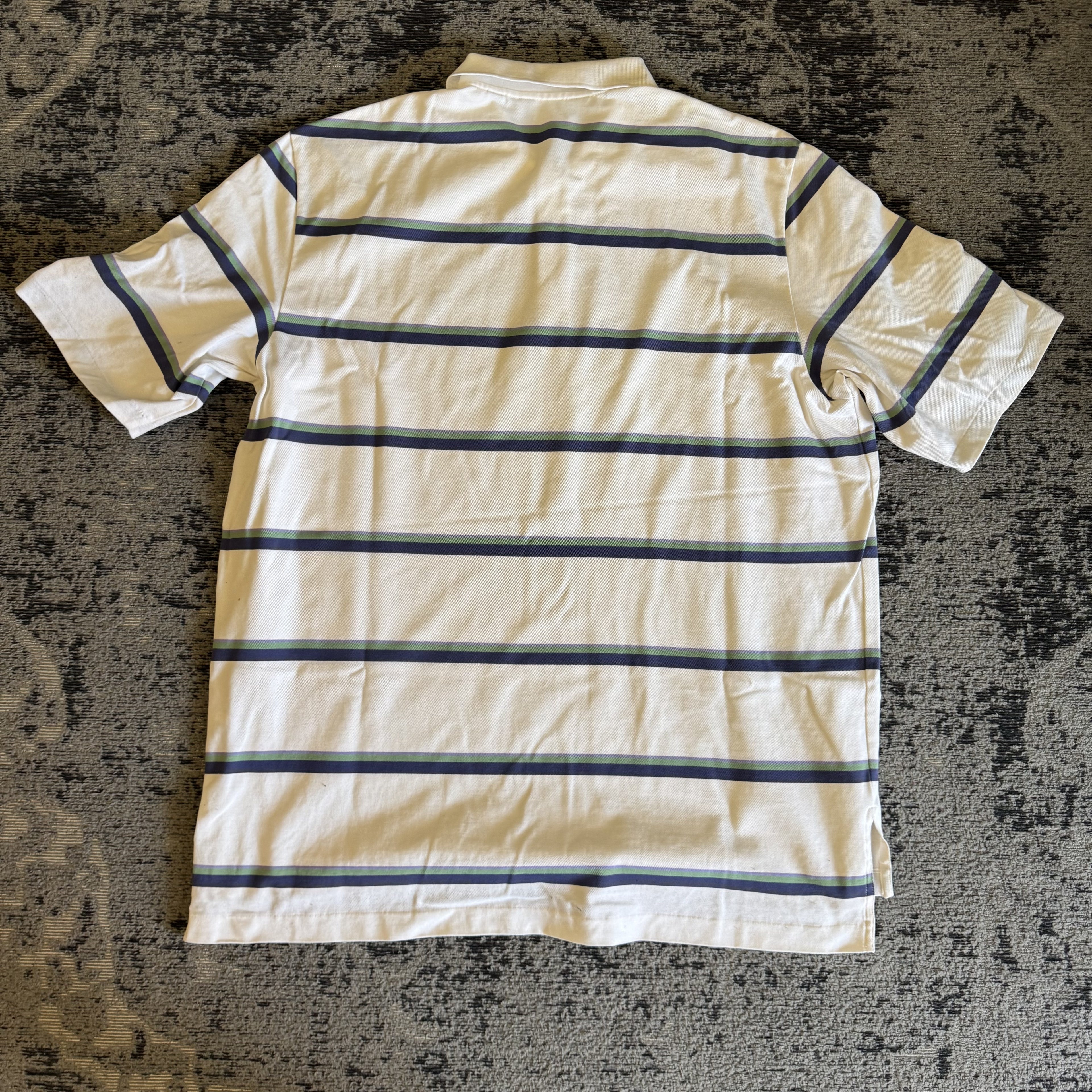 Polo Golf Ralph Lauren Cream Navy Striped Polo Size M