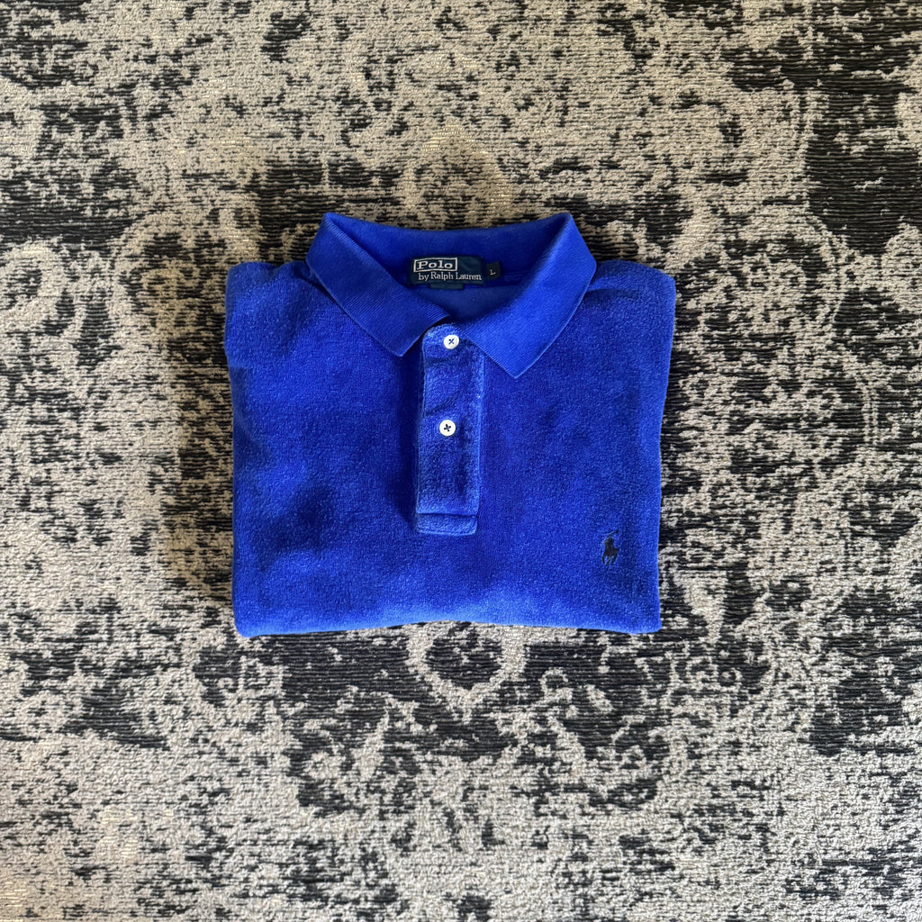 Ralph Lauren Royal Blue Terry Polo Shirt Size L