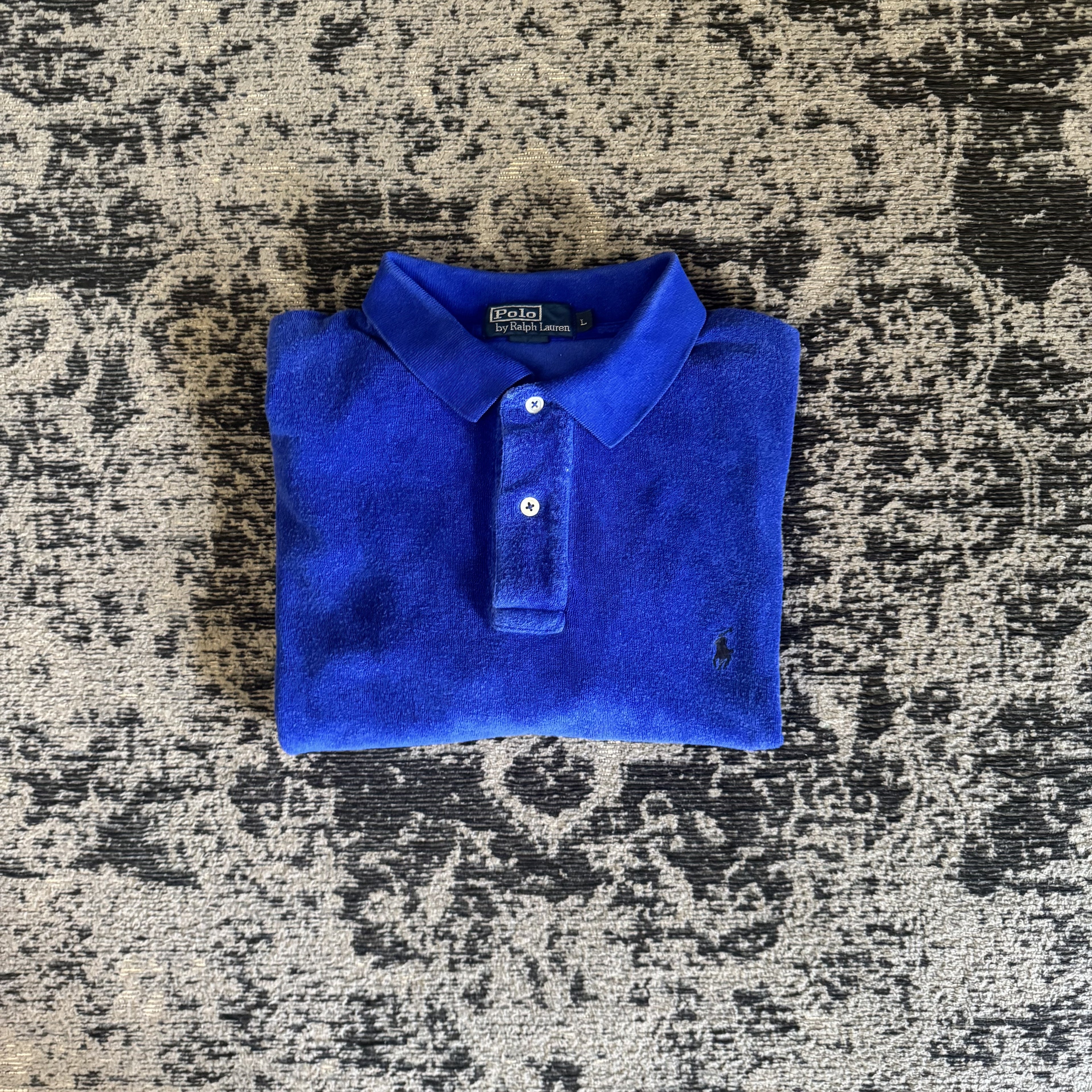 Ralph Lauren Royal Blue Terry Polo Shirt Size L