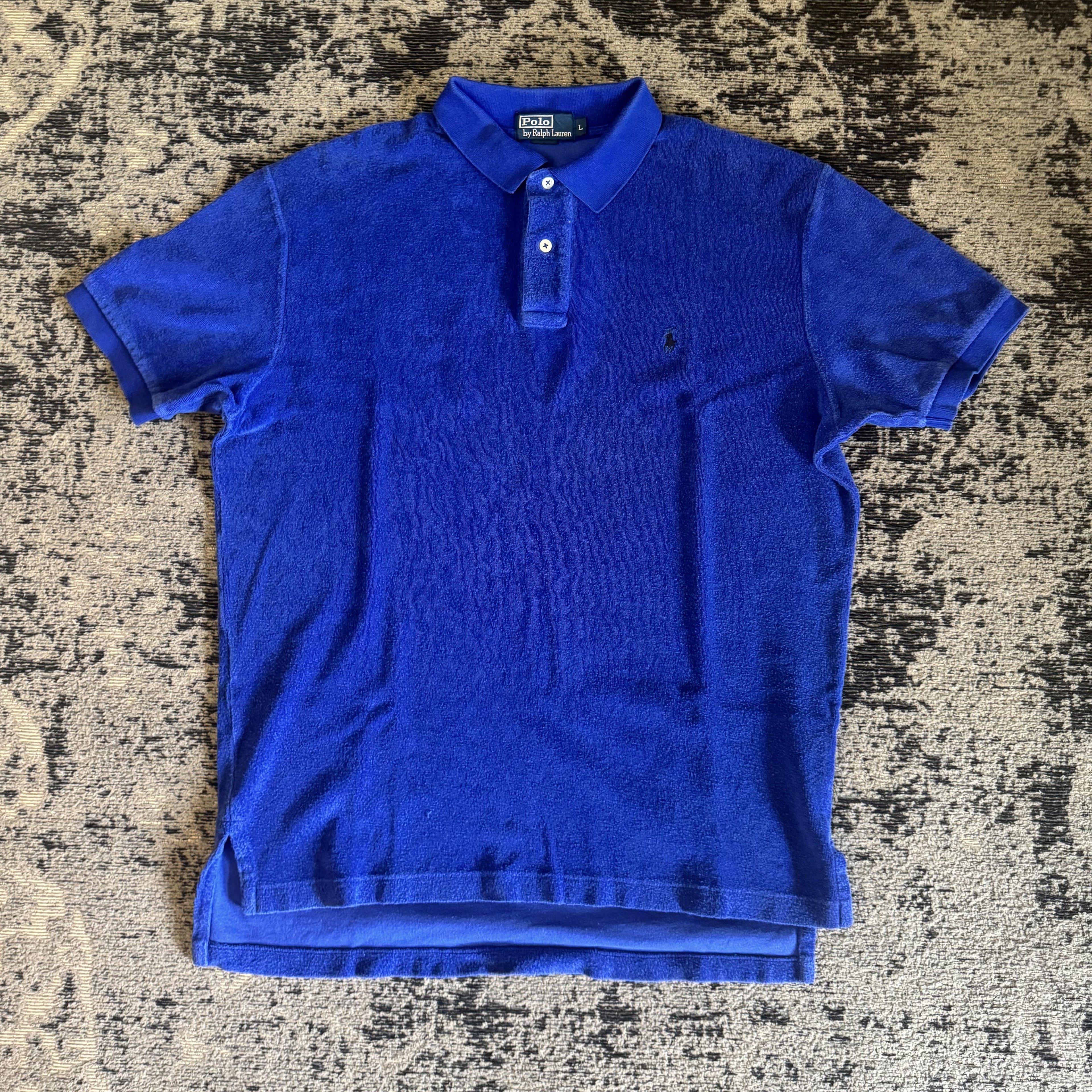 Ralph Lauren Royal Blue Terry Polo Shirt Size L
