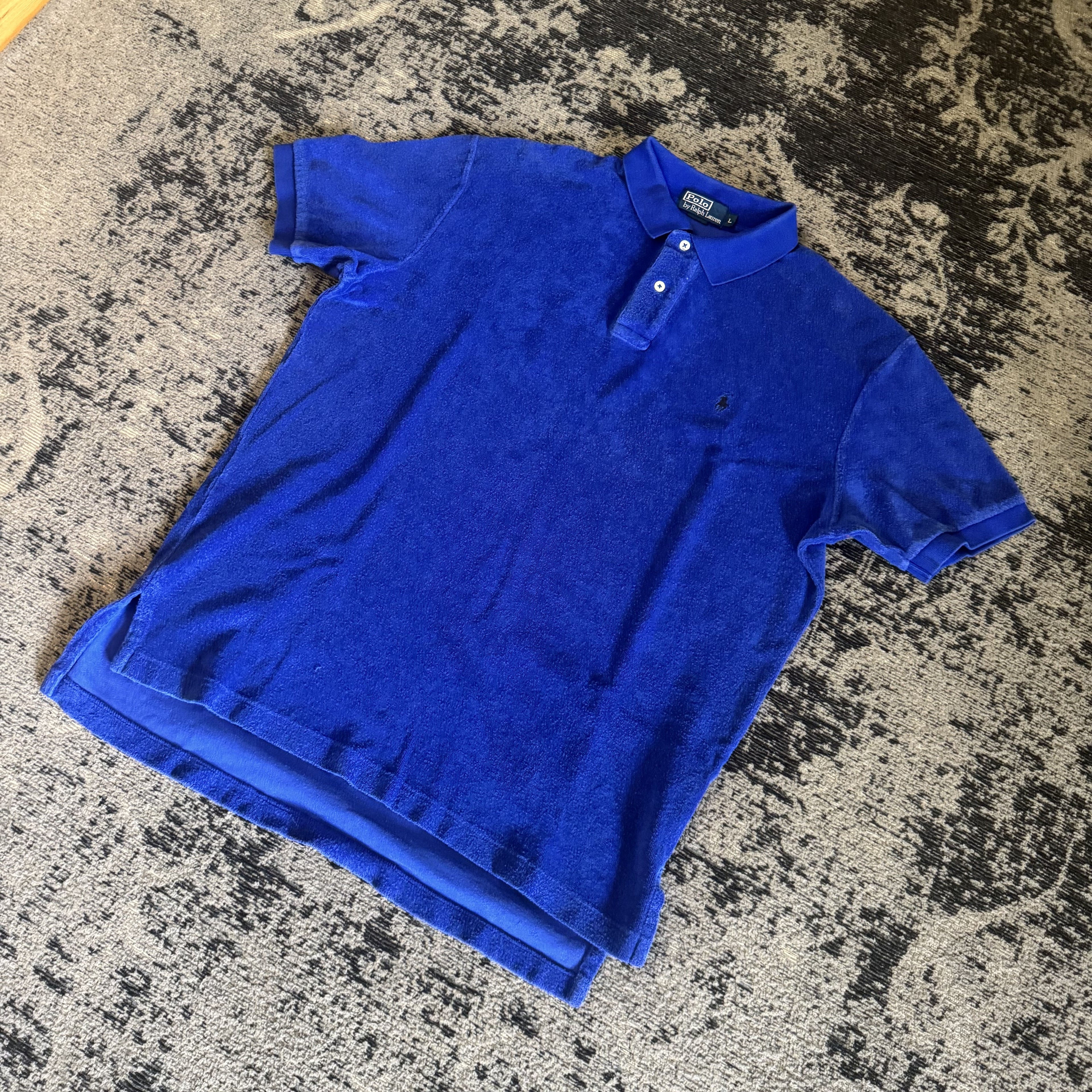 Ralph Lauren Royal Blue Terry Polo Shirt Size L