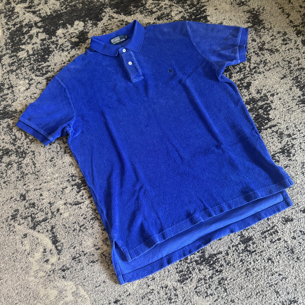 Ralph Lauren Royal Blue Terry Polo Shirt Size L