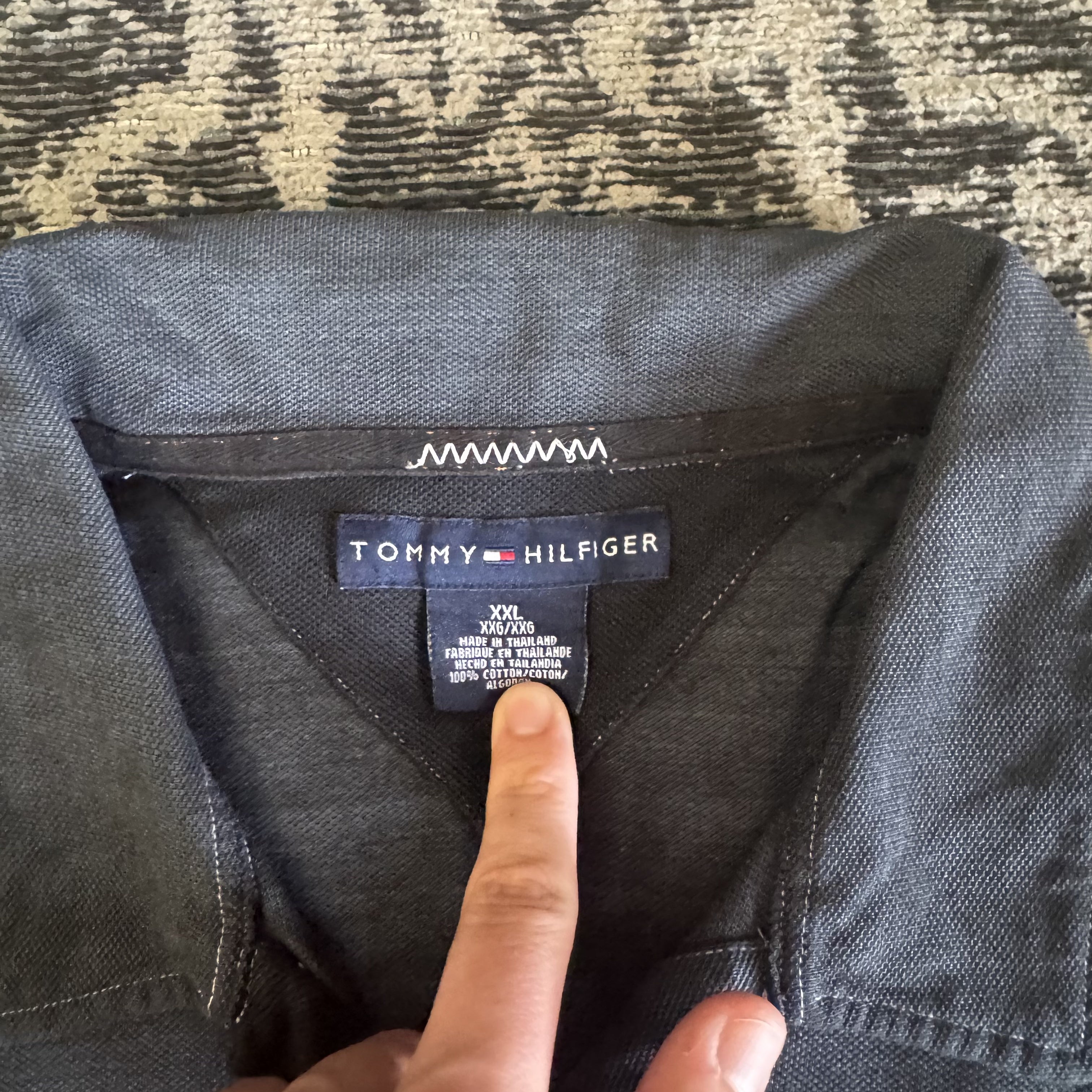 Tommy Hilfiger Charcoal Gray Polo Shirt Size XXL