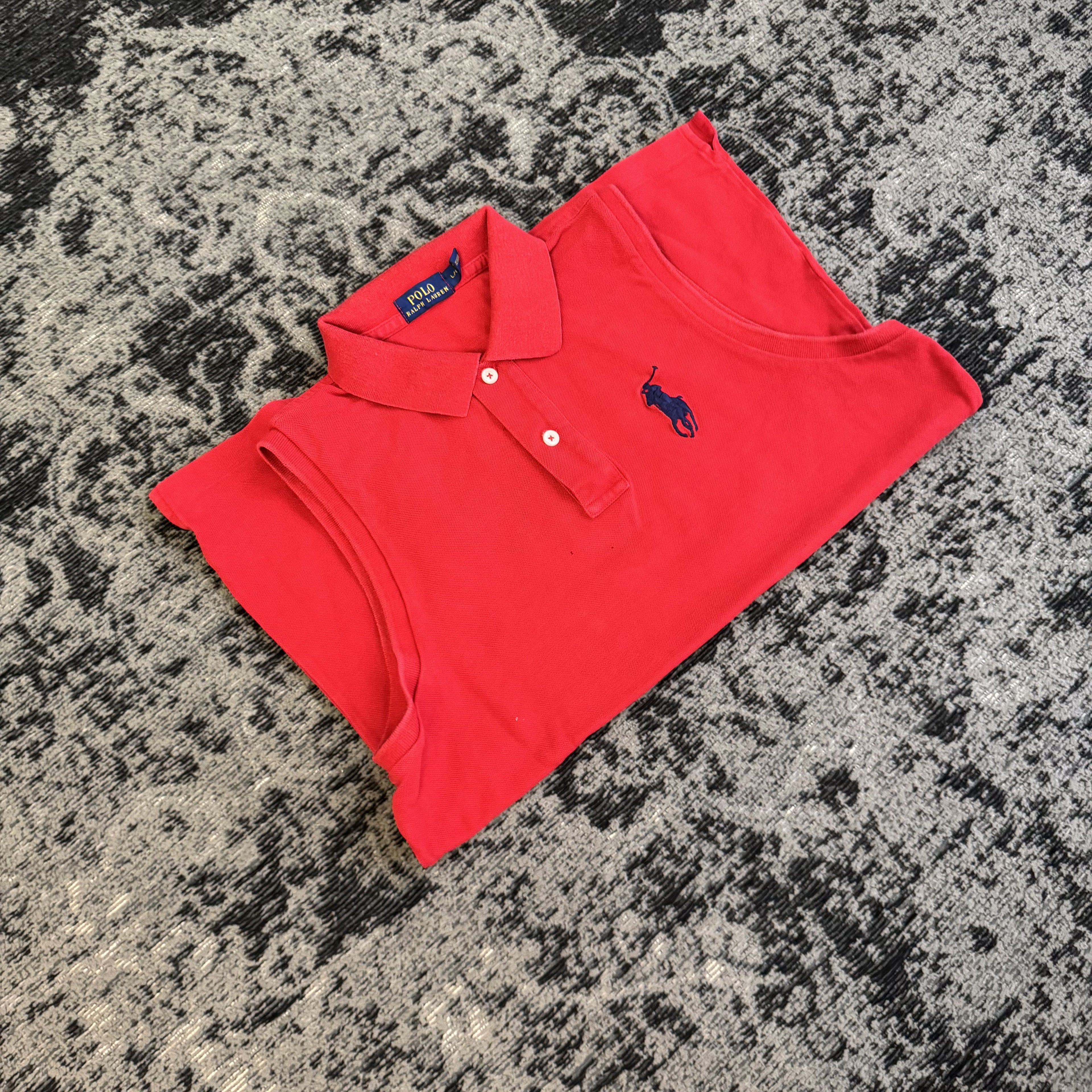 Ralph Lauren Red Sleeveless Polo Shirt Size L