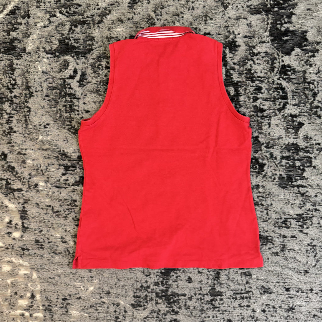Ralph Lauren Red Sleeveless Polo Shirt Size L