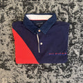 Tommy Hilfiger Navy Chest Stripe Polo Shirt Size L