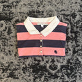 Tommy Hilfiger Pink Navy Striped Polo Shirt Size XL