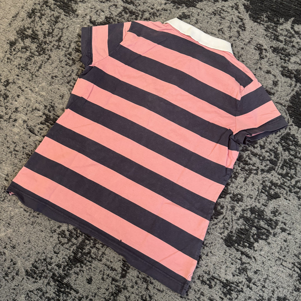 Tommy Hilfiger Pink Navy Striped Polo Shirt Size XL