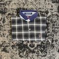 Tommy Hilfiger Black White Plaid Polo Shirt Size L
